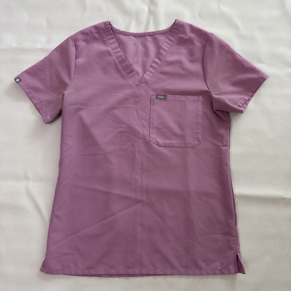 Figs Tops - FIGS Technical Collection Scrub Top Shirt Women XS Extra Small Pink/Purple
